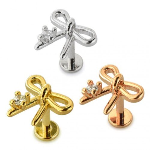 Cubic Zirconia Bow Flat Back