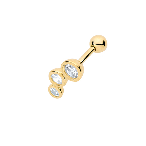 3 Stones Helix Earring