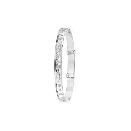 Silver Babies' Diamond Cut Etched Expanding Baby Bangle