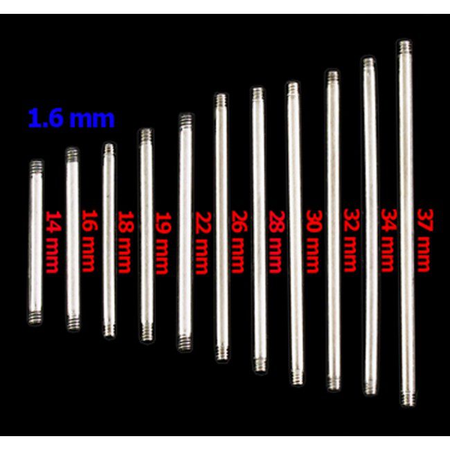 G23 Grade Titanium Barbell Accessories Piercing Component  1.6mm ( 8, 10, 12, 14, 16, 18, 20, 22, 24, 26, 28, 30, 32, 34, 40, 42, 45mm ) - Image 4
