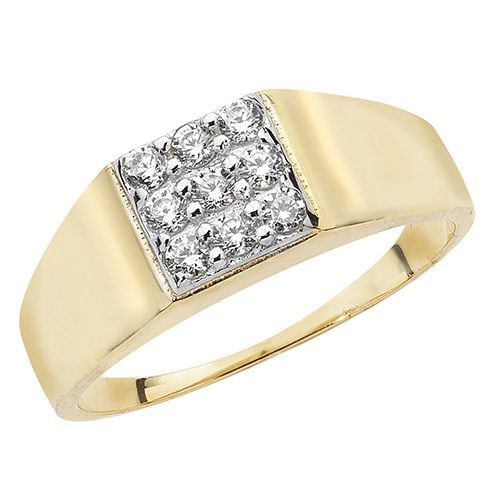 9ct Yellow Gold Babies' Square CZ Ring