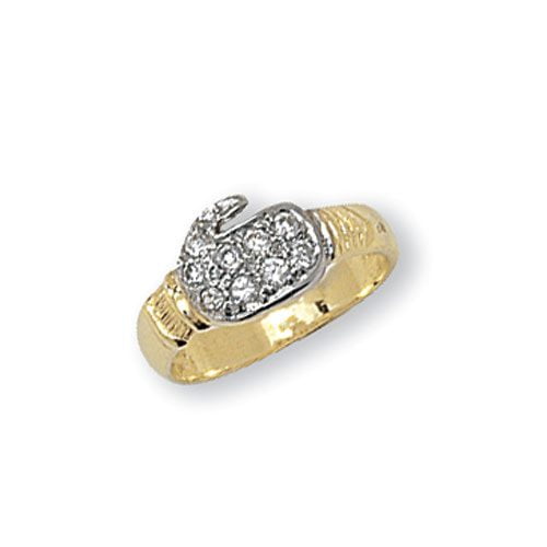 9ct Yellow Gold Babies' Boxing Glove CZ Ring