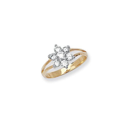 9ct Yellow Gold Babies' Cluster CZ Ring
