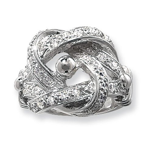 925 Sterling Silver Men's Knot CZ Ring