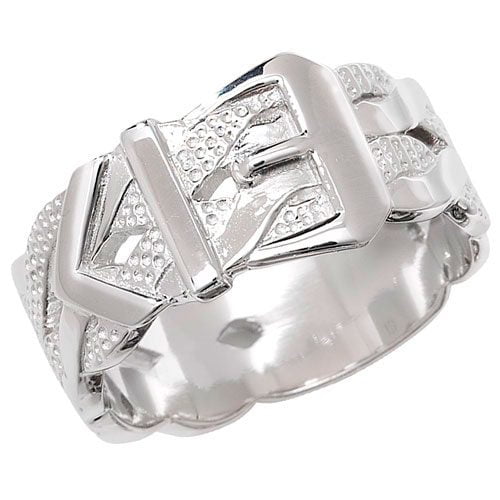 925 Sterling Silver Men's Buckle Ring
