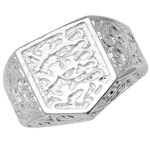 925 Sterling Silver Men's 3 Lions Ring