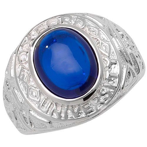 925 Sterling Silver Men's College Ring