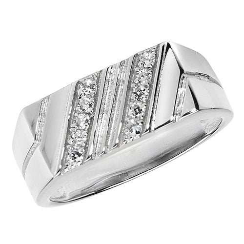 925 Sterling Silver Men's CZ Ring