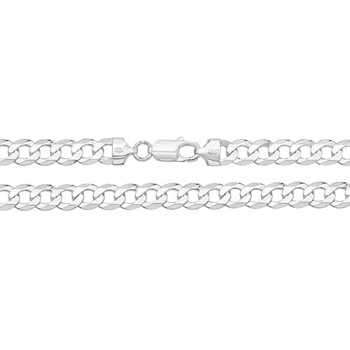 925 Sterling Silver Flat Curb Chain 7" 8" 18" 20" 22" 24" [10.80g - 34.63g]