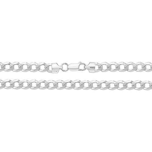 925 Sterling Silver Flat Curb Chain 8" 18" 20" 22" 24" [9.84g - 27.09g]