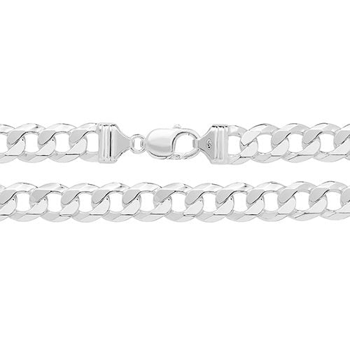 925 Sterling Silver Flat Curb Chain 8" 20" 22" 24" [29.50g - 82.67g]
