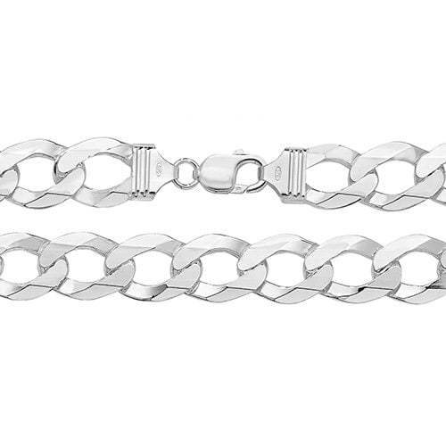 925 Sterling Silver Flat Open Curb Chain 8" 22" 24" [45.00g - 127.60g]