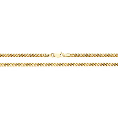 9ct Yellow Gold Close Curb Chain 16" 18" 20" 22" 24" 26" 28" 30" [8.80g - 16.50g]