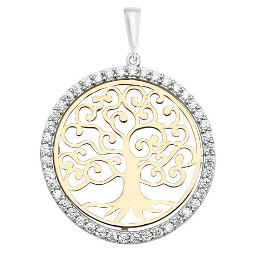 Tree of Life Round CZ Pendant