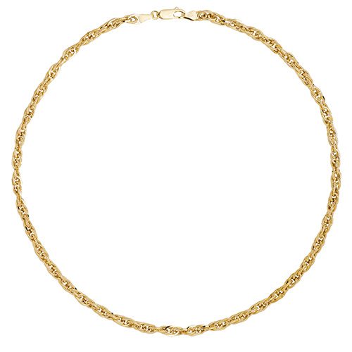 9ct Yellow Gold Ladies' POW Hollow Necklet 18″ – Karma Jewellery
