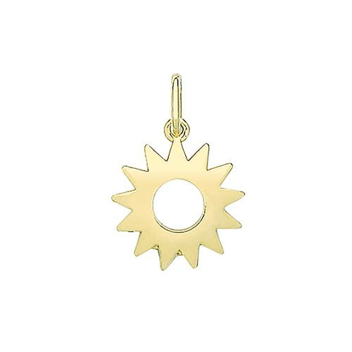 925 Sterling Silver Gold Plated Sun Pendant