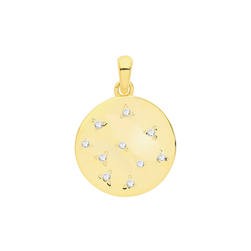 CZ Disc Pendant Charm