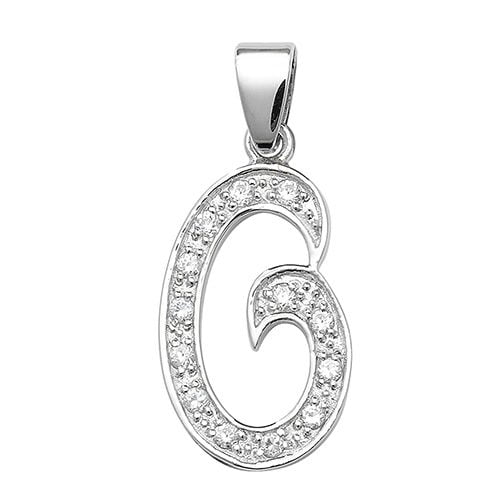 925 Sterling Silver CZ Cursive O Pendant – Karma Jewellery and Body ...