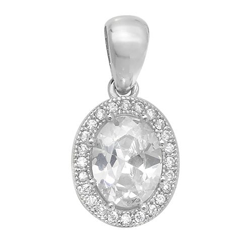 925 Sterling Silver CZ Pendant Charm
