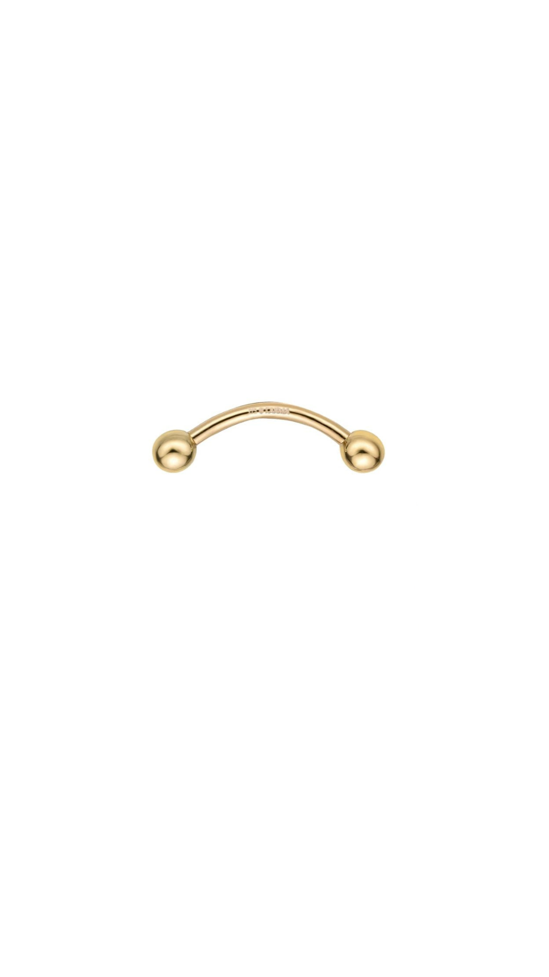 Karma 9ct Yellow Gold Curved Barbell 1.2mm x 12mm  x 3mm x 3mm - Image 2