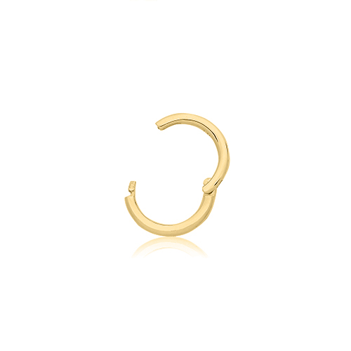 9ct Yellow Gold Seamless Clicker Hoop Earring 1mm x 6mm - Image 2