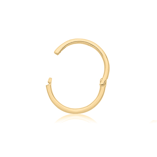 9ct Yellow Gold Seamless Clicker Hoop Earring 1mm x 10mm - Image 2