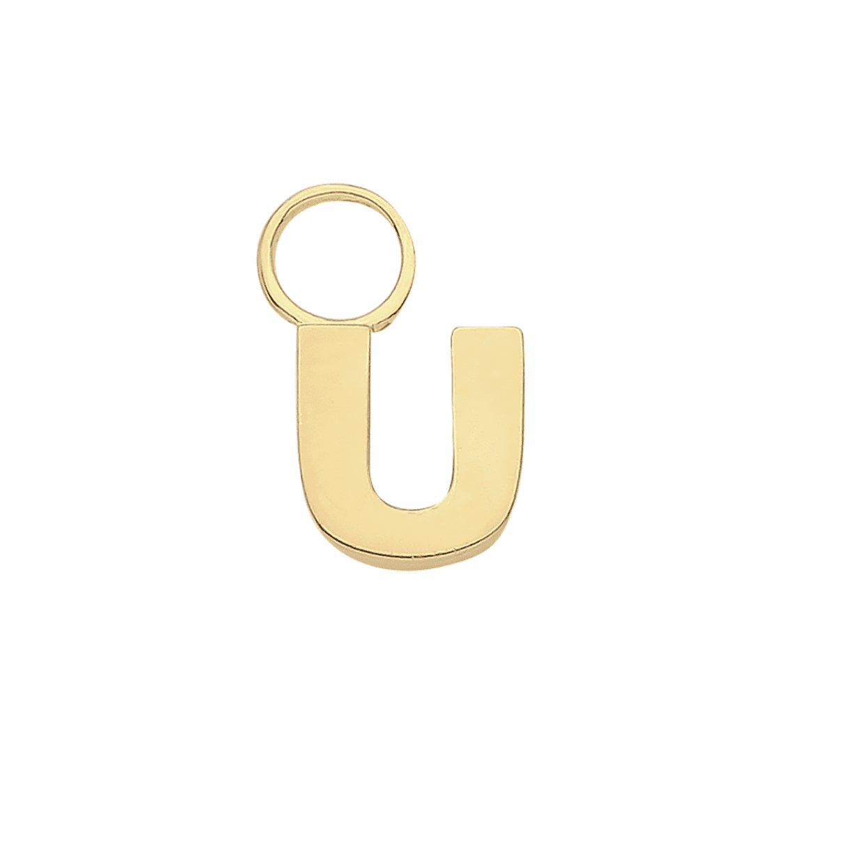 Gold Initial Earring Charm U