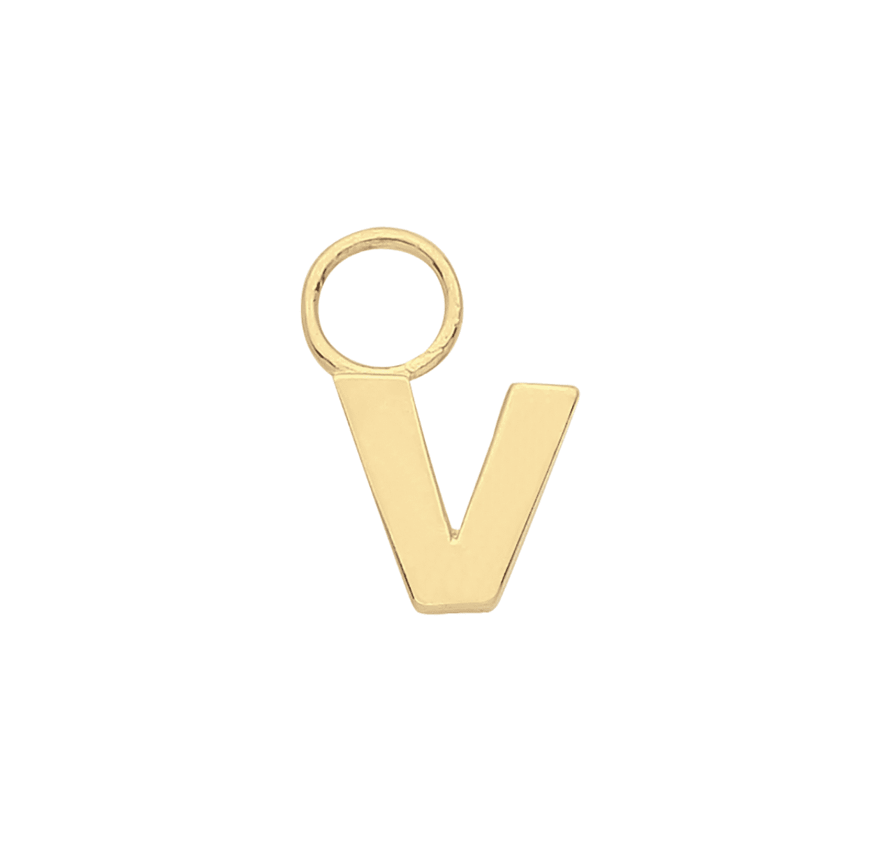 Gold Initial Earring Charm V