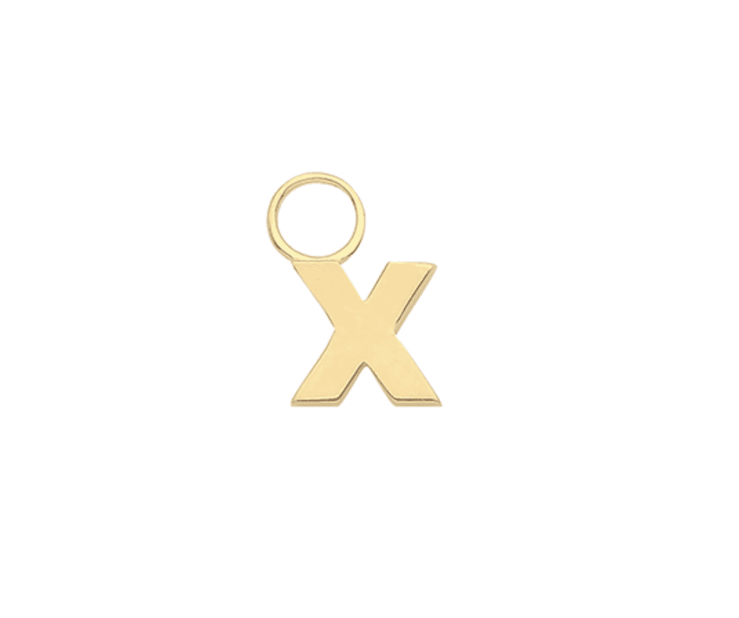 Gold Initial earring Charm X