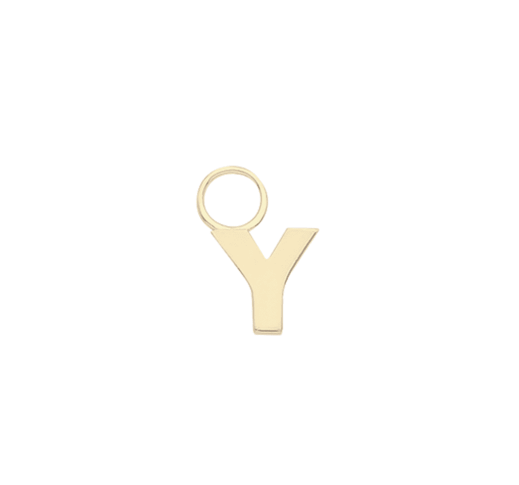 Gold Initial Earring Charm Y