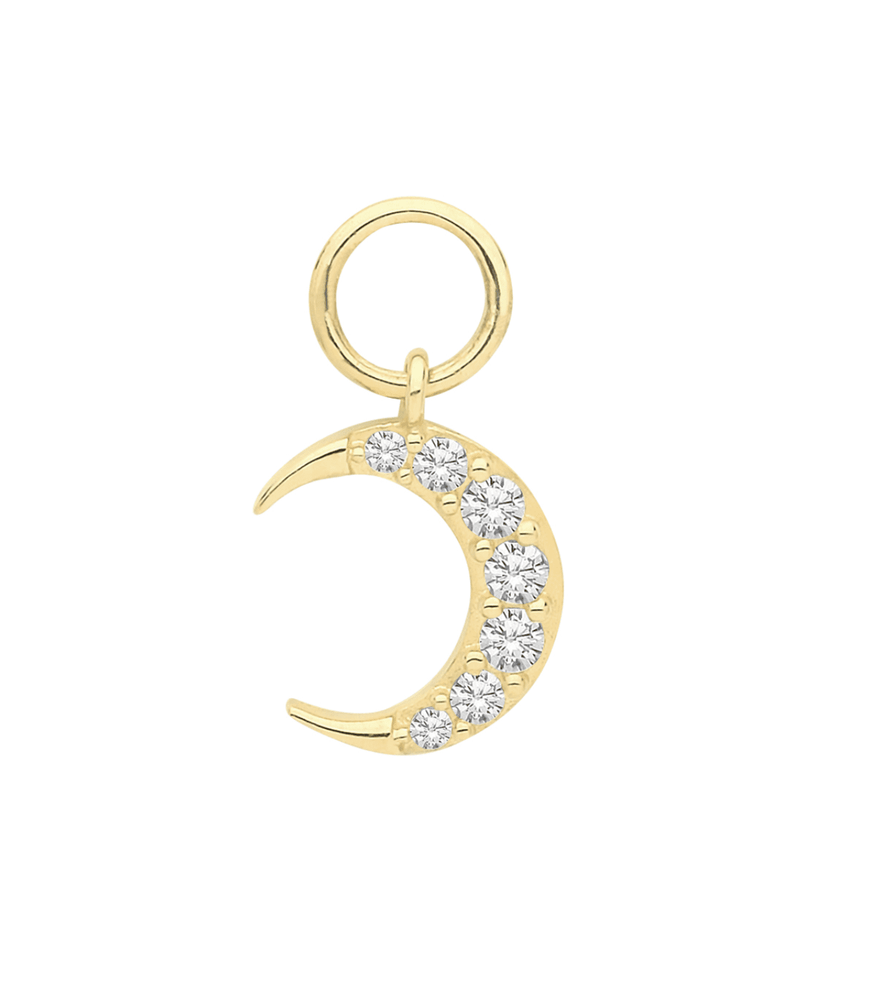 Gold CZ Moon Earring charms