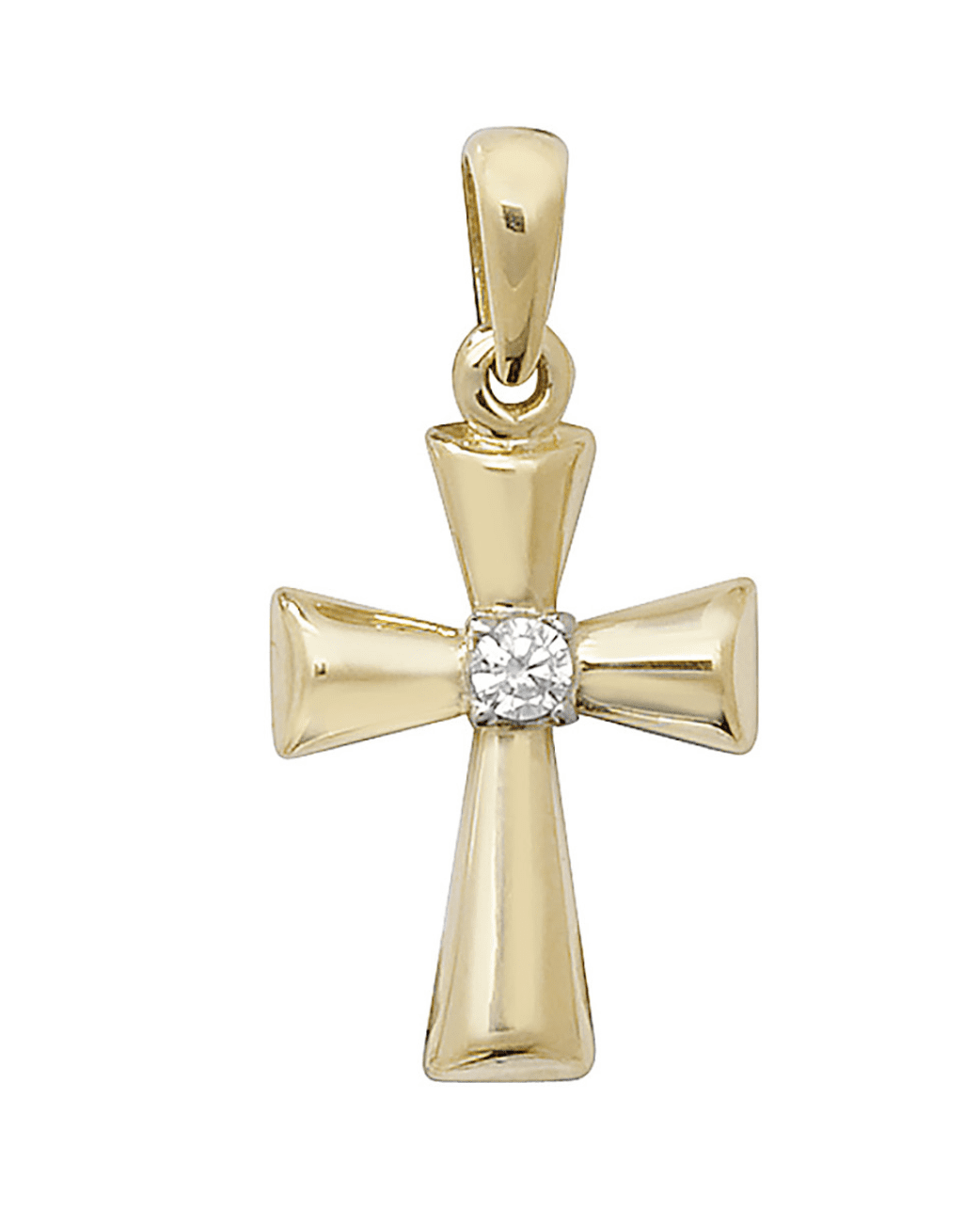 Gold CZ Cross Pendent