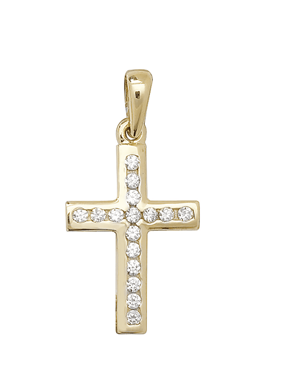 Gold Cross CZ Pendant