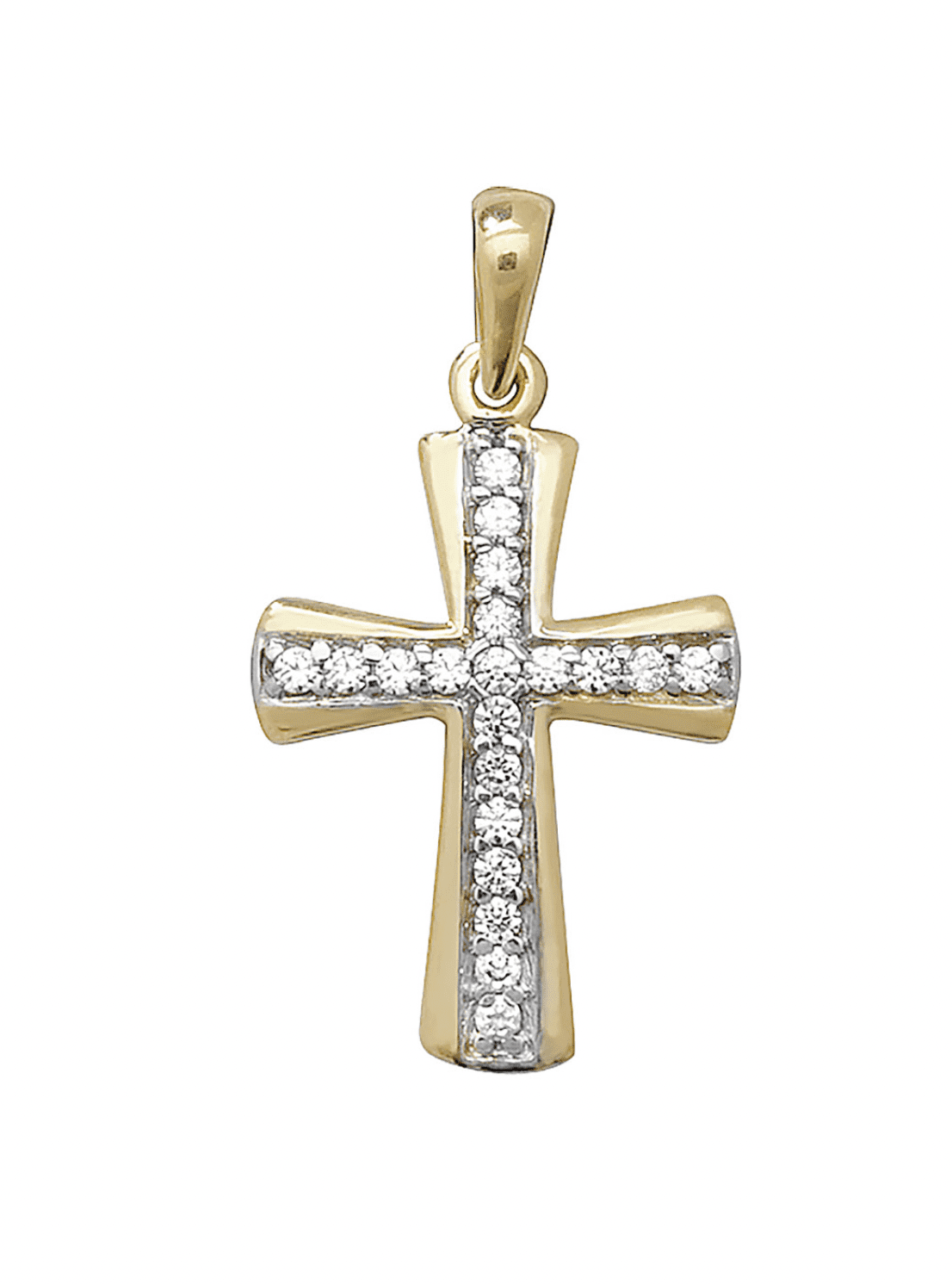 Gold Cross CZ Pendant