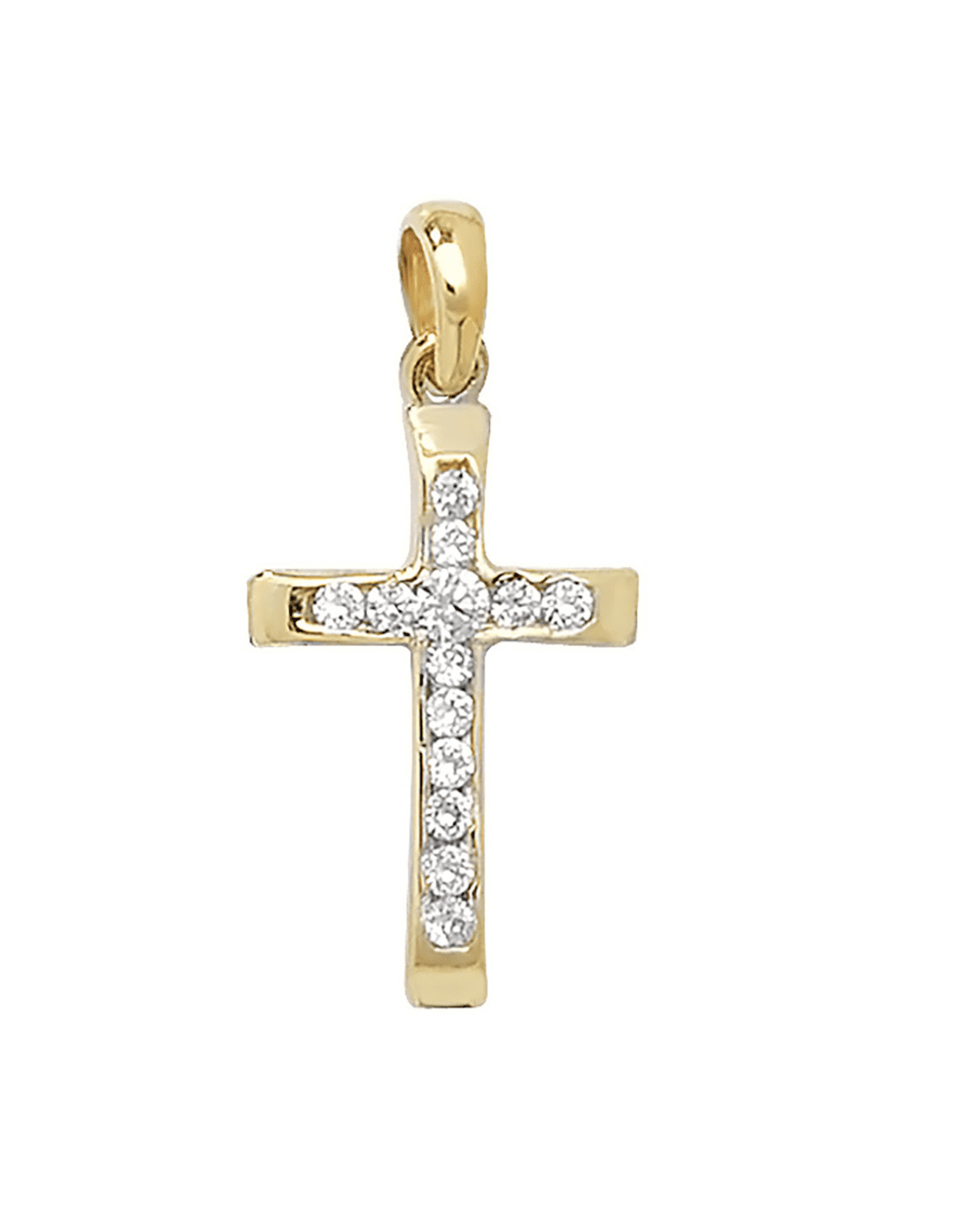Gold Cross CZ Pendant