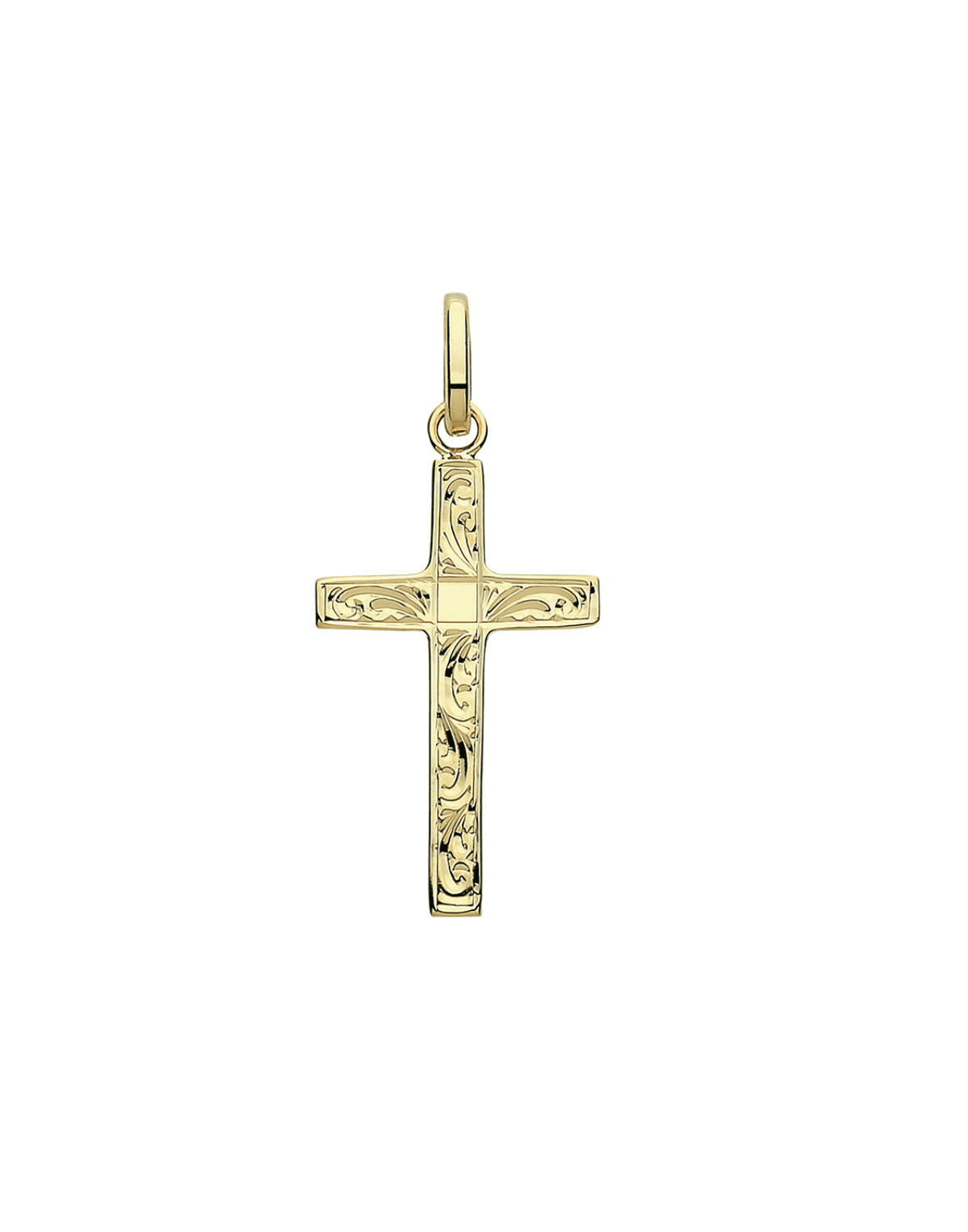 Solid Cross Engraved Pendant