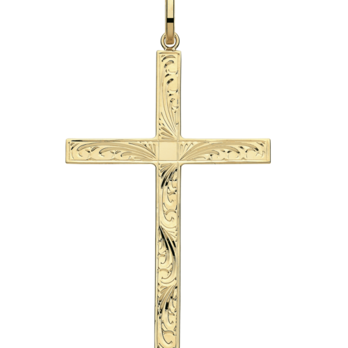 Solid Cross Engraved Pendant