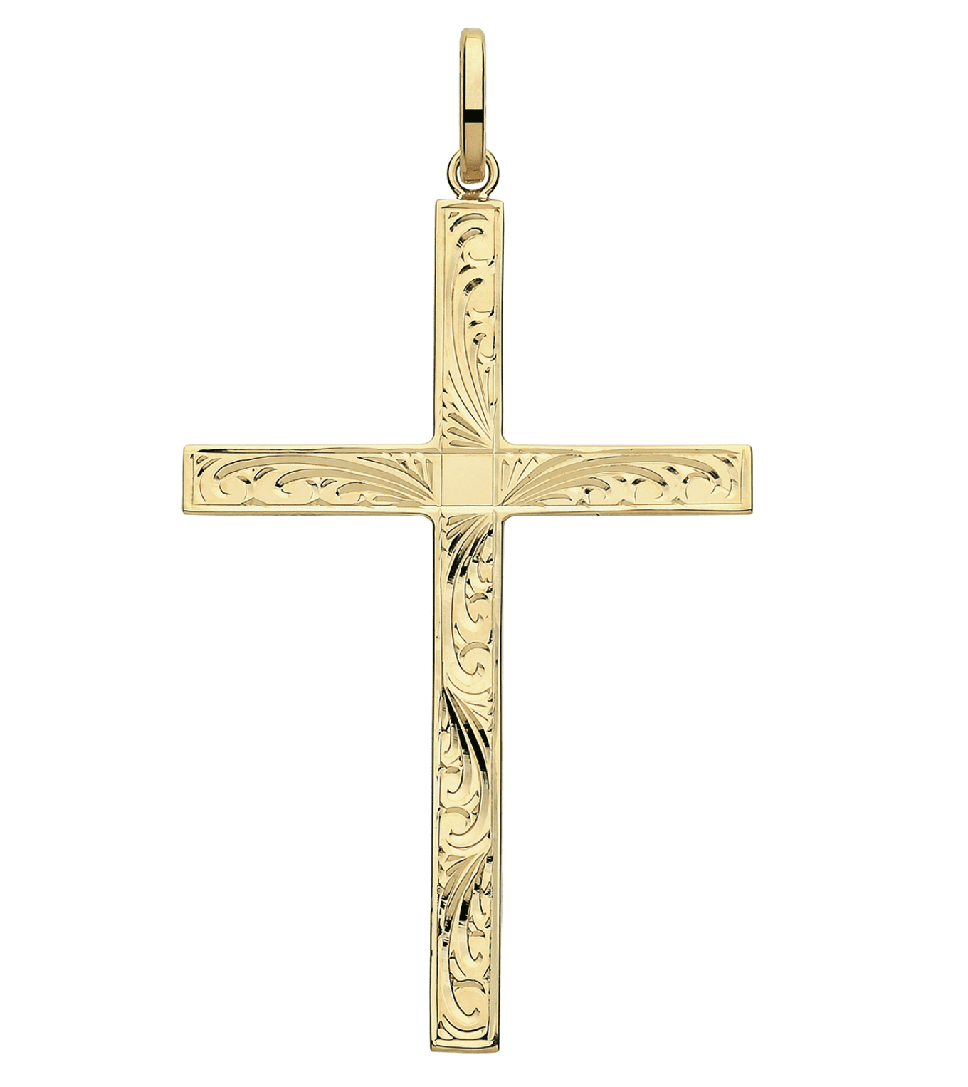 Solid Cross Engraved Pendant