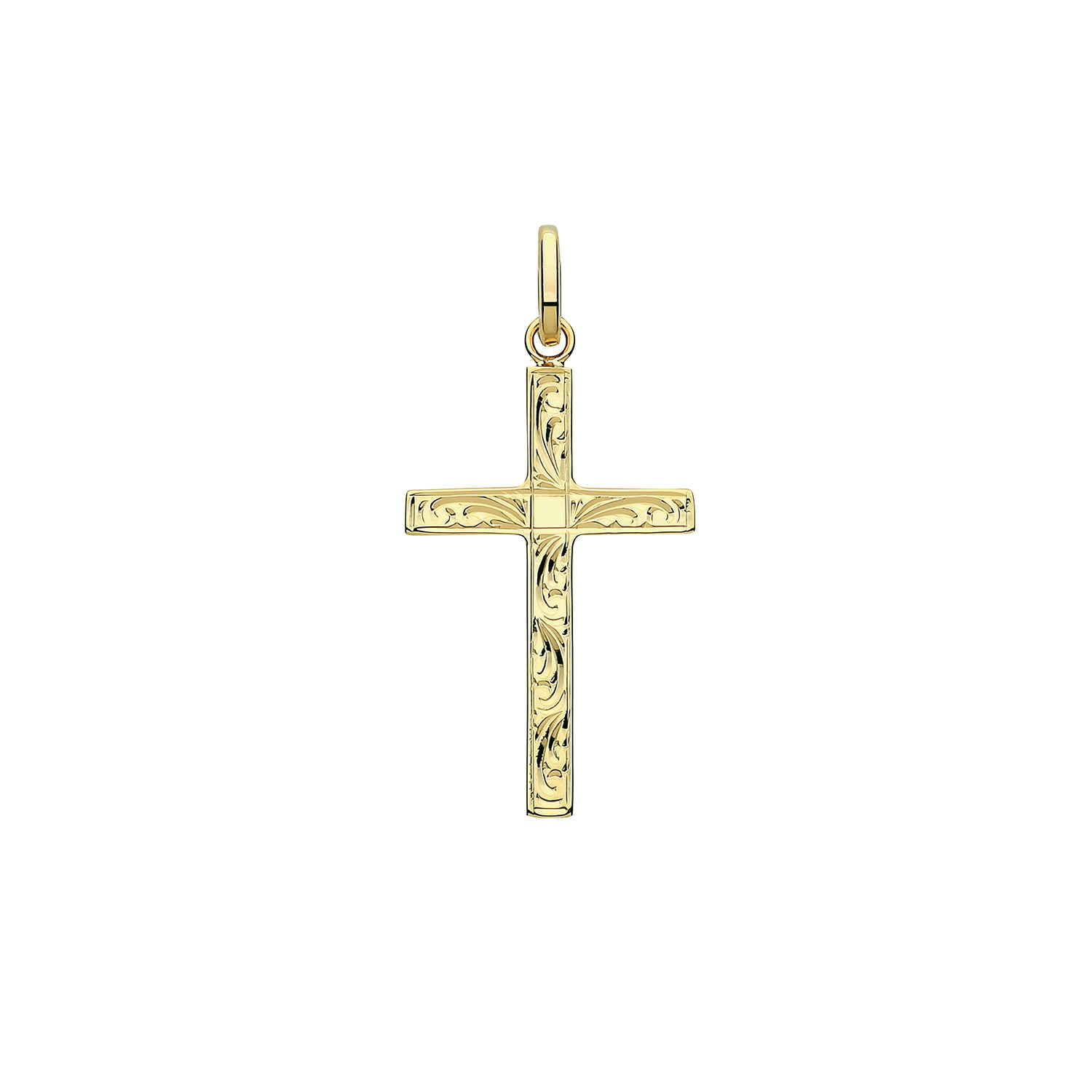 Solid Cross Engraved Pendant