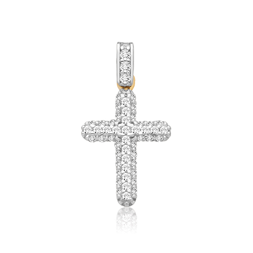 9ct White Gold Cross Pendant 0.70g