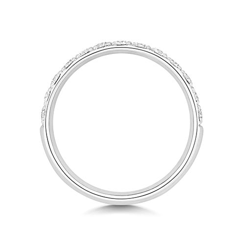 Platinum Diamond Eternity Wedding Band Ring 50% Grain Set - 3.1MM - Image 2