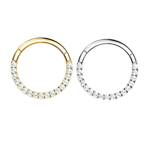 Clicker Hoop Front Clear CZ