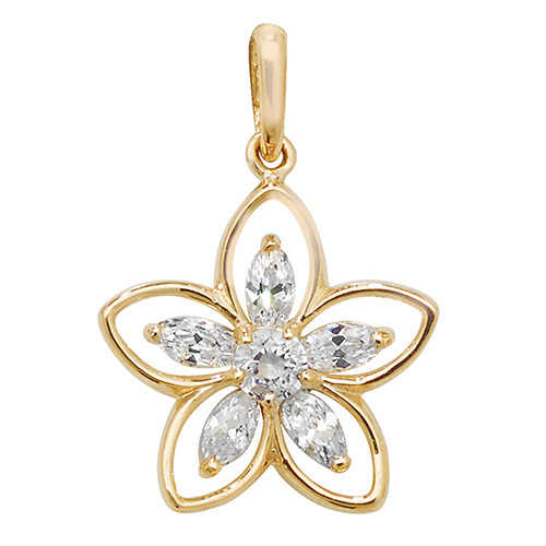 Daisy Flower With CZ Pendant