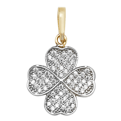 Leaf Clover CZ Pendant