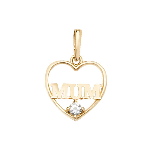 thumbnail image 2 of 9ct Yellow Gold & Clear Crystal CZ Heart Charm - Jewellerybox Love Charm 2 of 5
