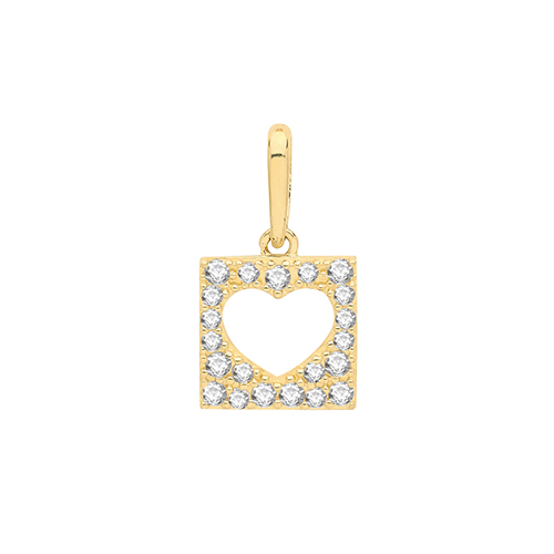 Heart & Square Pendant