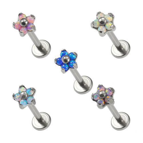 Flower With Opal Top Flatback