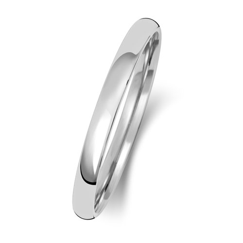 9ct White Gold Wedding Ring Slight Court Band 2mm - Image 2