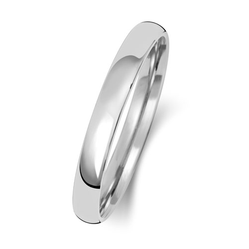 9ct White Gold Wedding Ring Slight Court Band 2.5mm - Image 2