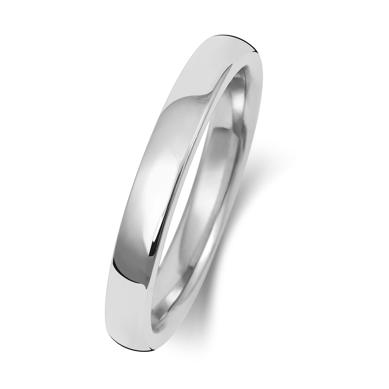 Platinum Wedding Ring Soft Court Band 2.5mm - Image 2